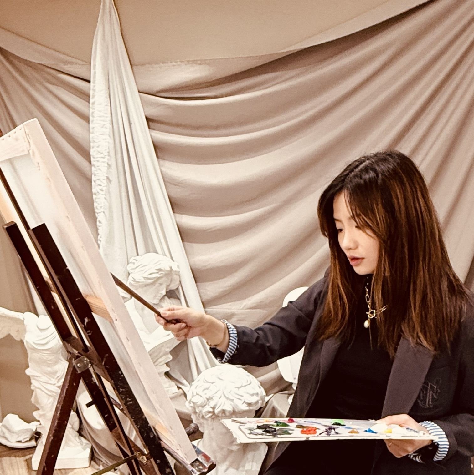 Crystal Lau in her studio